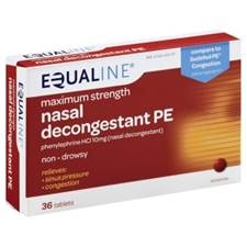 slide 1 of 1, Equaline Nasal Decongestant PE, 36 ct