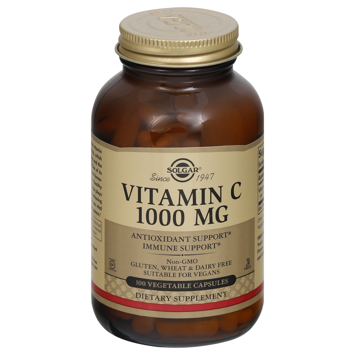 slide 1 of 1, Solgar Vitamin C, 1000 mg, Vegetable Capsules, 100 ct