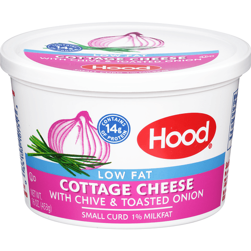 slide 1 of 6, Hood Low Fat Small Curd Cottage Cheese With Chive & Toasted Onion, 16 oz