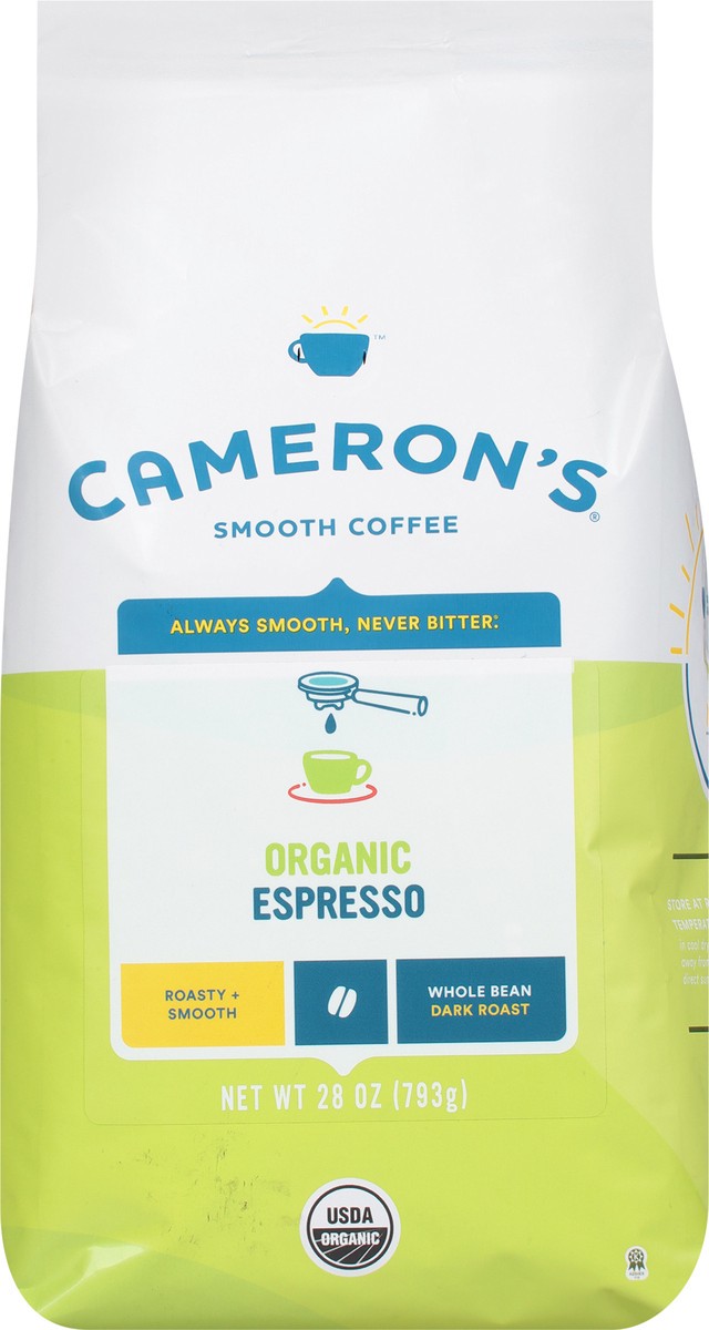 slide 2 of 9, Cameron's Organic Dark Roast Whole Bean Smooth Espresso Coffee 28 oz, 28 oz