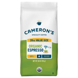Cameron's Organic Dark Roast Whole Bean Smooth Espresso Coffee 28 oz