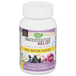 Nature's Way Sambucus Relief Immune Support for Kids - 36 Chewable Tablets
