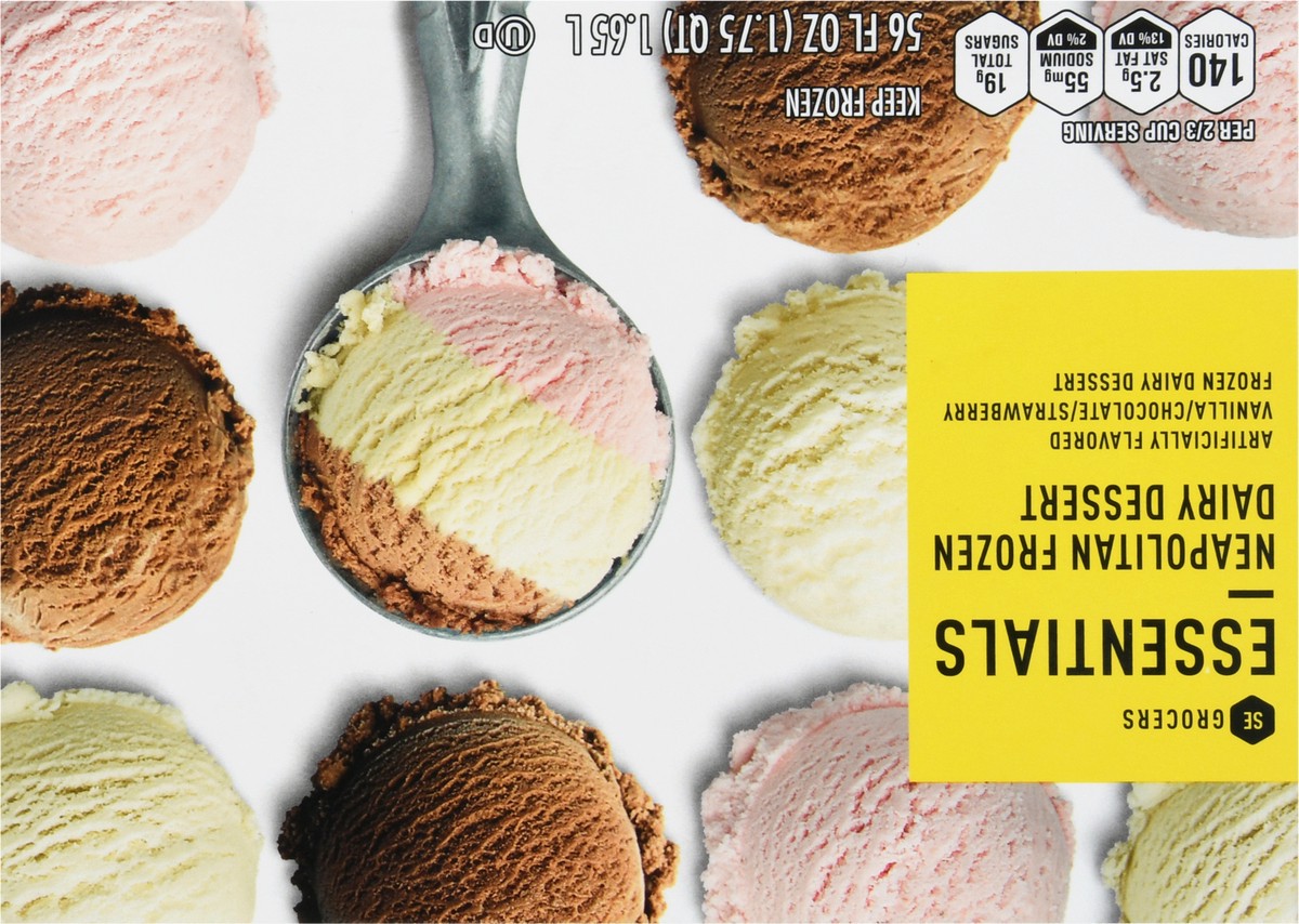 slide 8 of 14, Essentials Light Ice Cream - Neapolitan, 56 fl oz