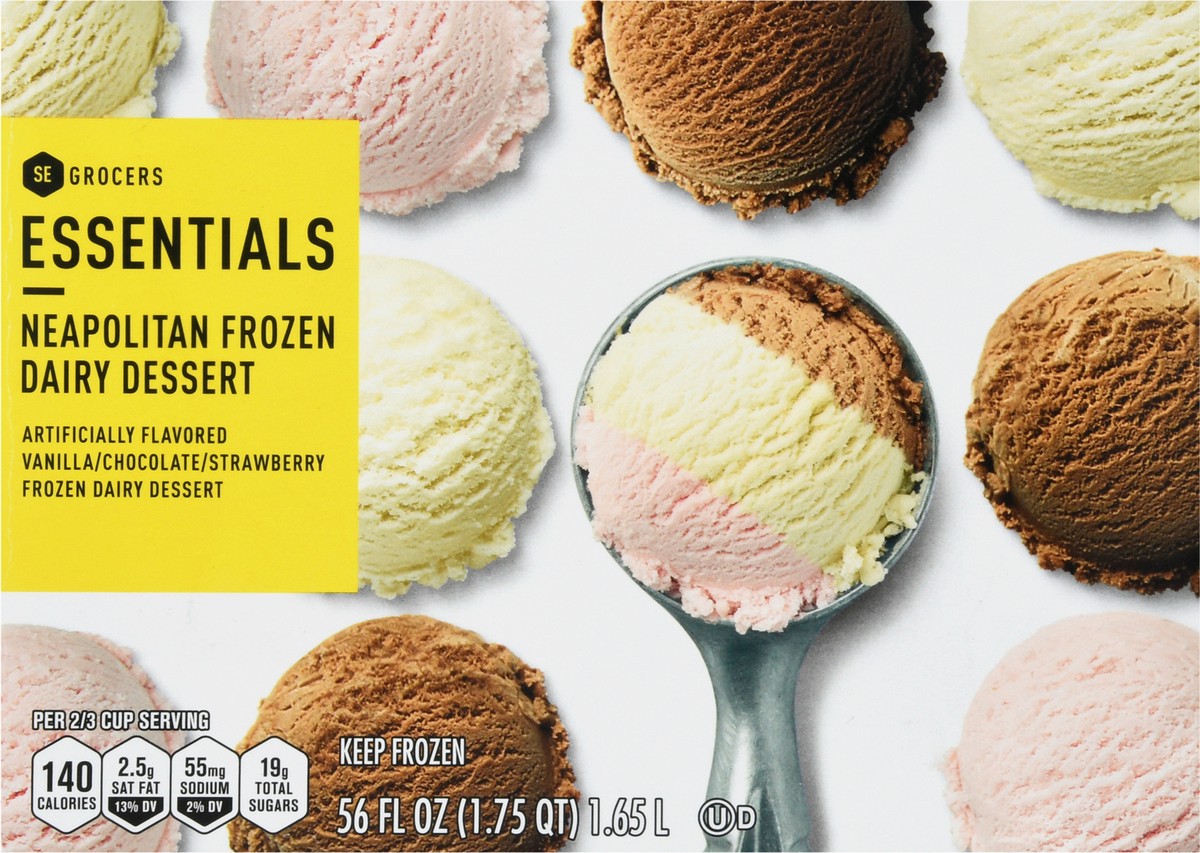 slide 11 of 14, Essentials Light Ice Cream - Neapolitan, 56 fl oz