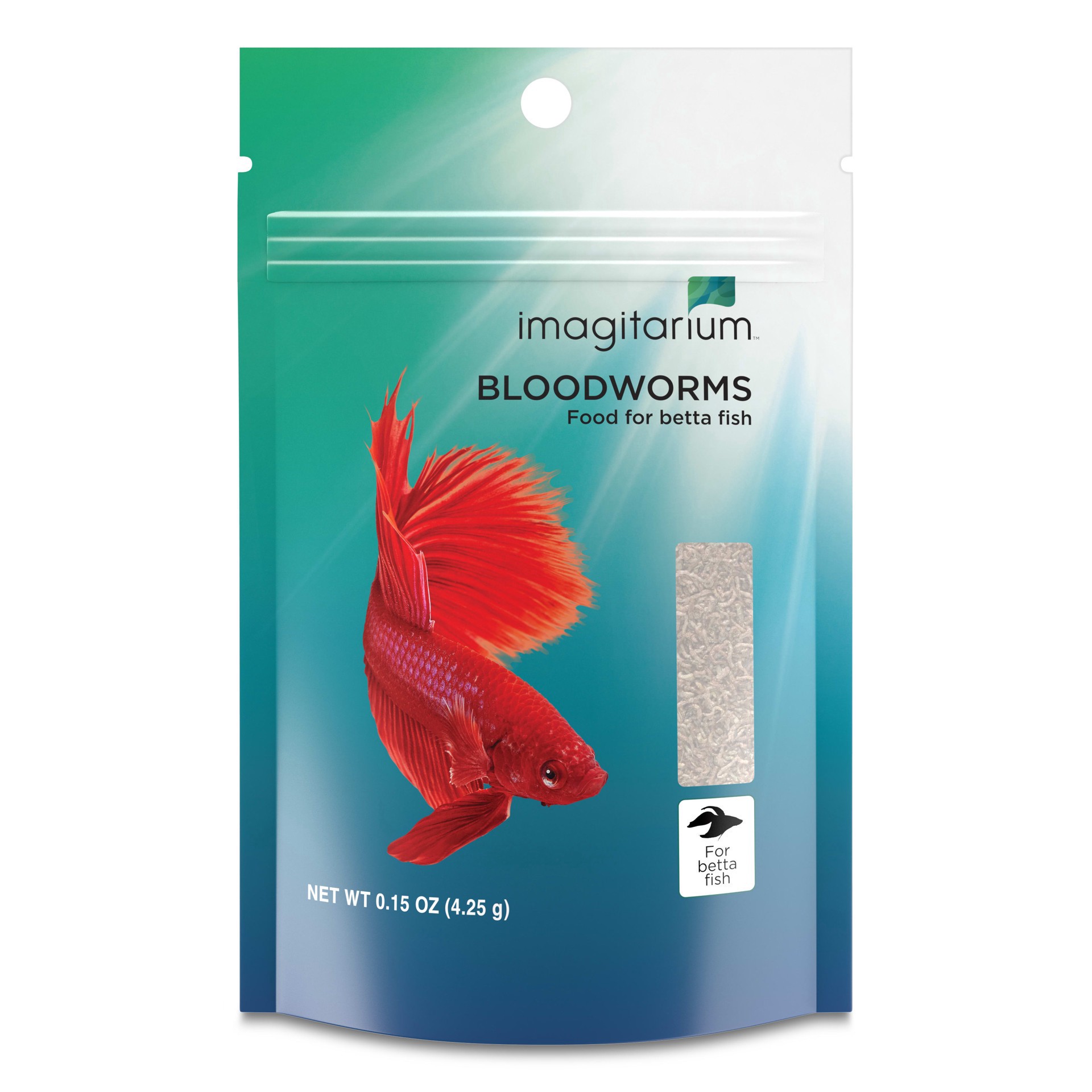 slide 1 of 1, Imagitarium Bloodworms for Betta Fish, 0.15 oz., 1 ct