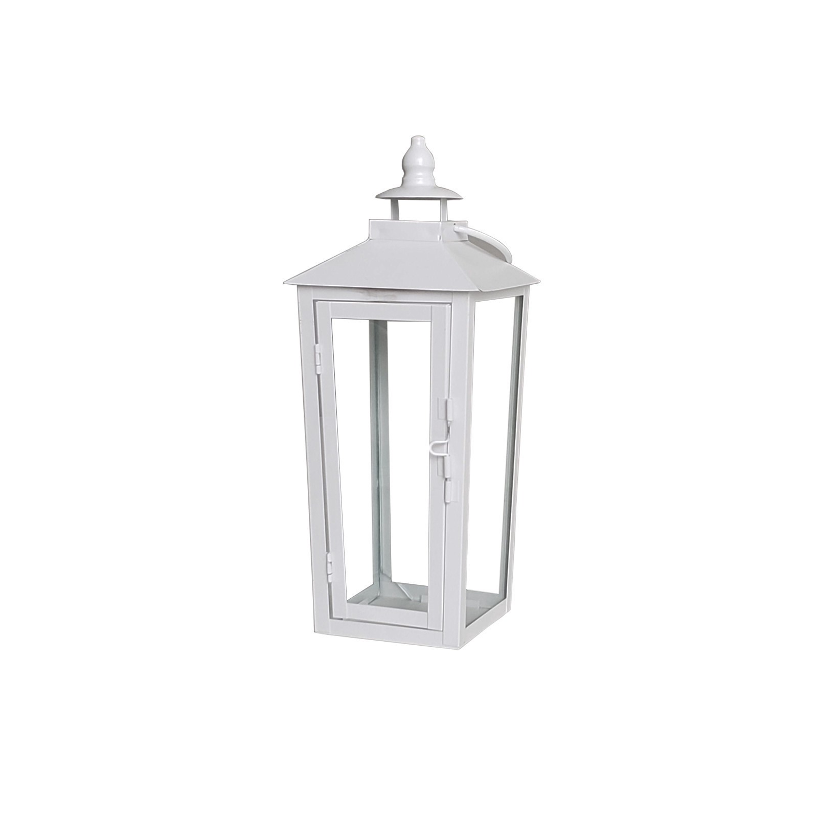 slide 3 of 5, 12.2" White Metal Lantern By Ashland, 5.12 in x 5.12 in x 12.2 in