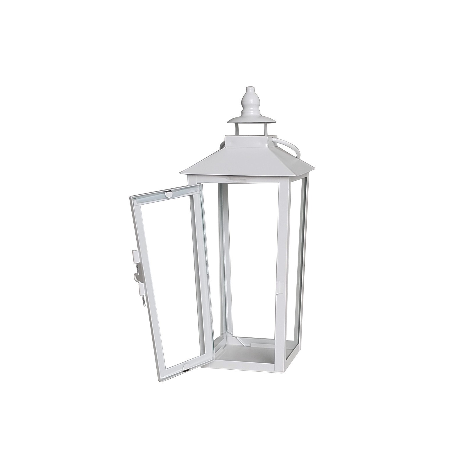 slide 4 of 5, 12.2" White Metal Lantern By Ashland, 5.12 in x 5.12 in x 12.2 in