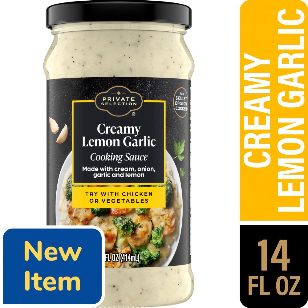 slide 1 of 1, Private Selection® Creamy Lemon Garlic Cooking Sauce, 14 fl oz