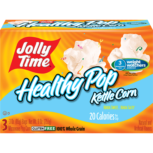 slide 2 of 10, Jolly Time Healthy Pop 97 Fat Free Kettle Corn Microwave Popcorn, 3 ct; 9 oz