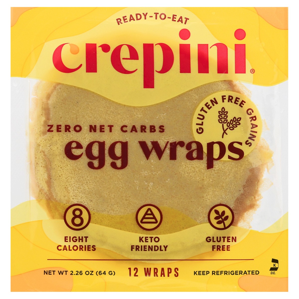 slide 1 of 9, Crepini Gluten Free Grains Egg Wraps, 12 ct