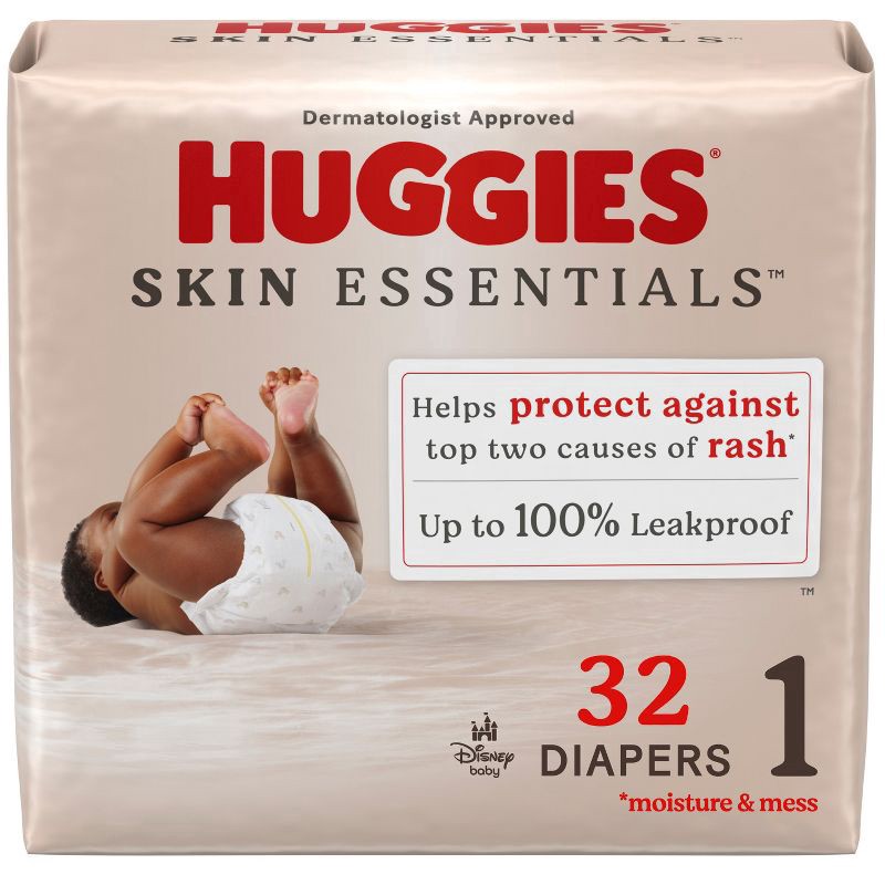 slide 1 of 7, Huggies Skin Essentials Diapers Jumbo Pack - Size 1 - 32ct, 32 ct