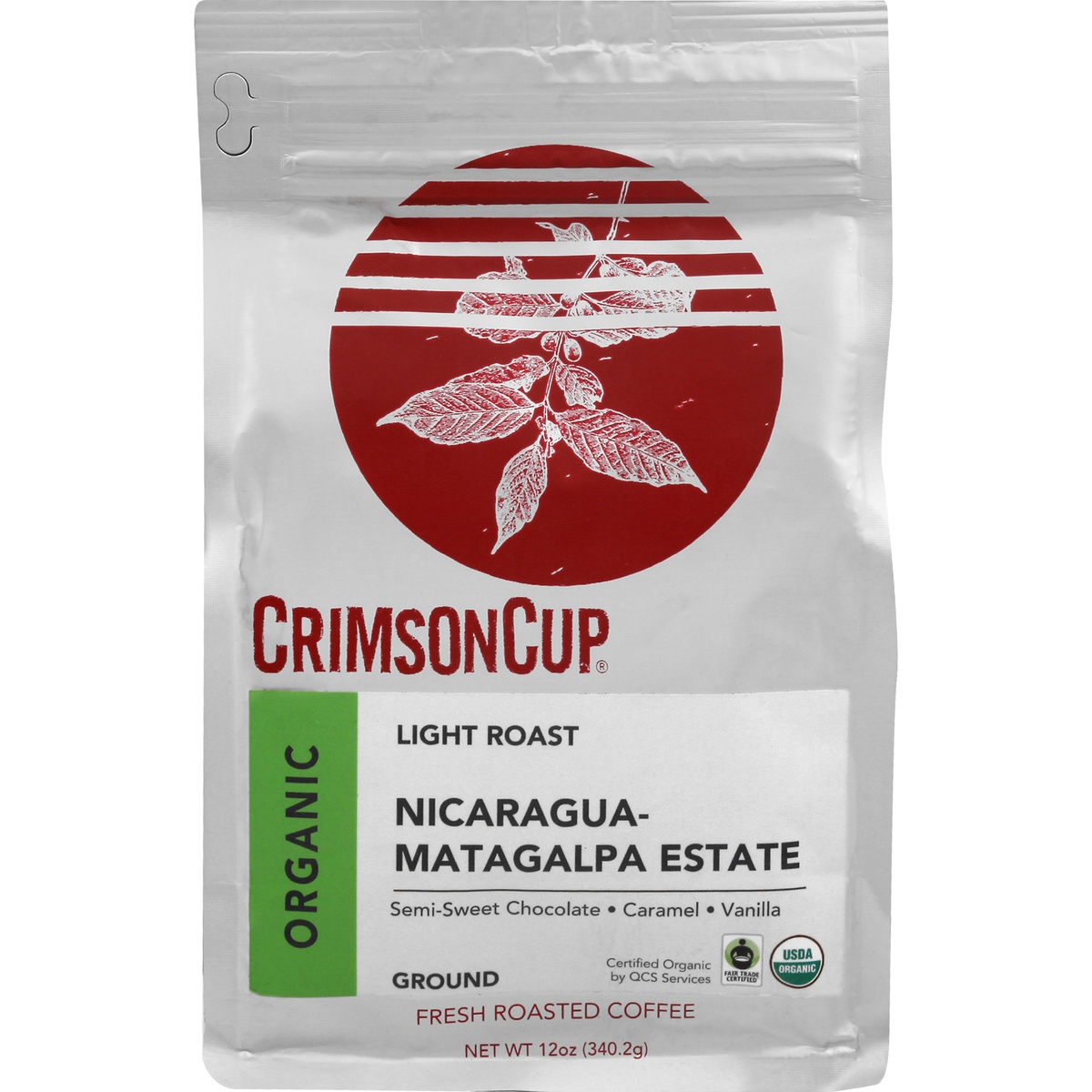 slide 1 of 1, Crimson Cup Coffee, Ground, Organic, Fresh Roasted, Light Roast, Nicaragua-Matagalpa Estate, 1 ct