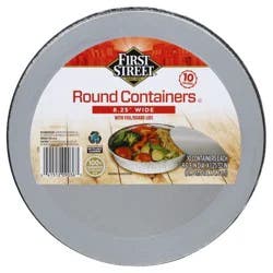 First Street 8.25In Round Container W/Flat Lid