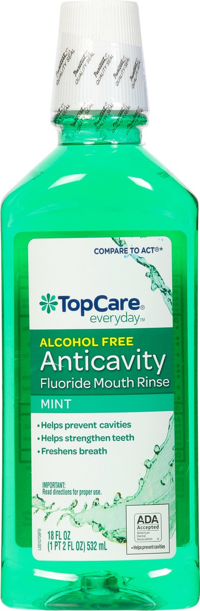 slide 10 of 15, TopCare Everyday Anticavity Mint Fluoride Mouth Rinse 18 fl oz, 18 fl oz