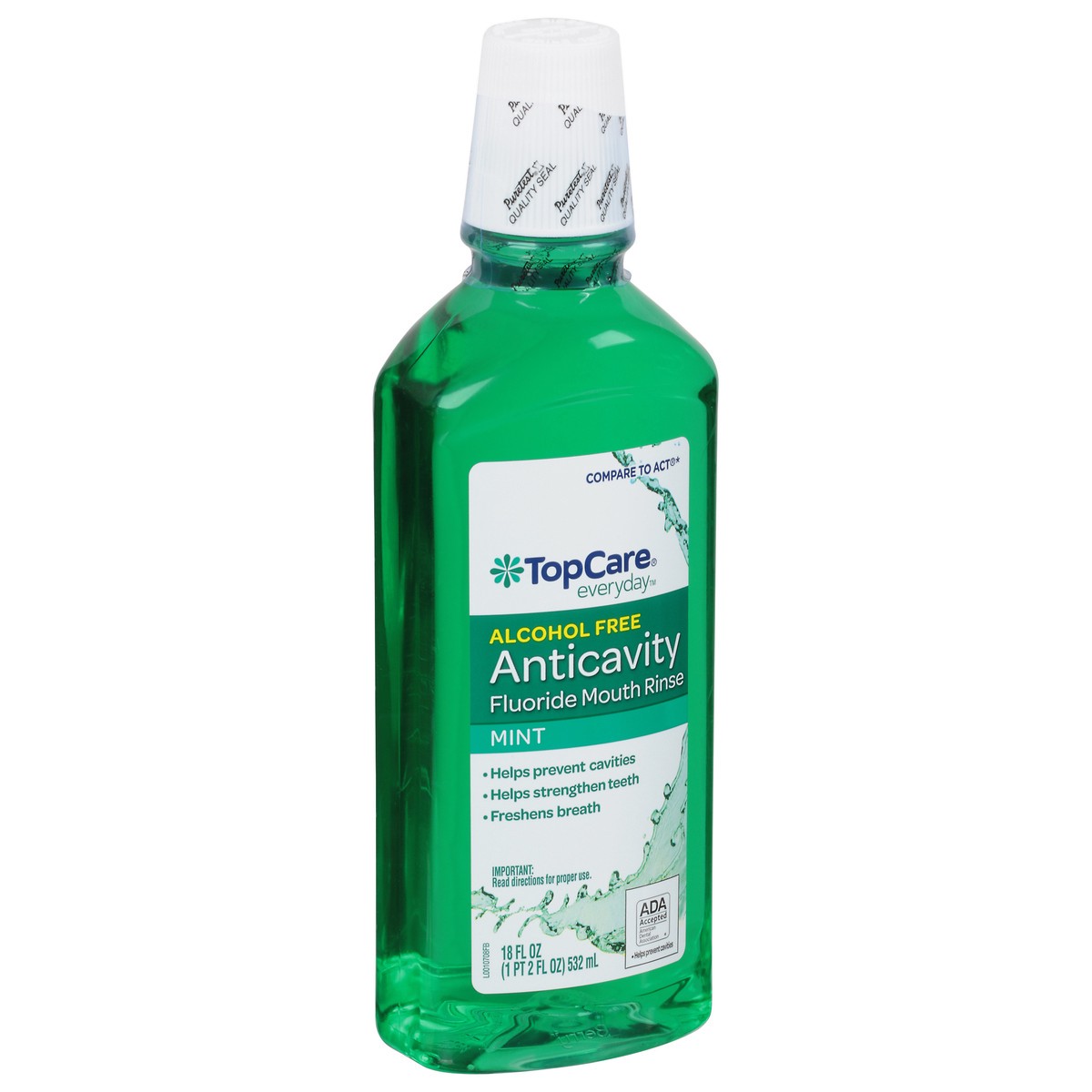 slide 11 of 15, TopCare Everyday Anticavity Mint Fluoride Mouth Rinse 18 fl oz, 18 fl oz