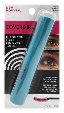 slide 1 of 1, Covergirl Covergirl The Super Sizer Big Curl Mascara 805 Black, 0.4 fl oz