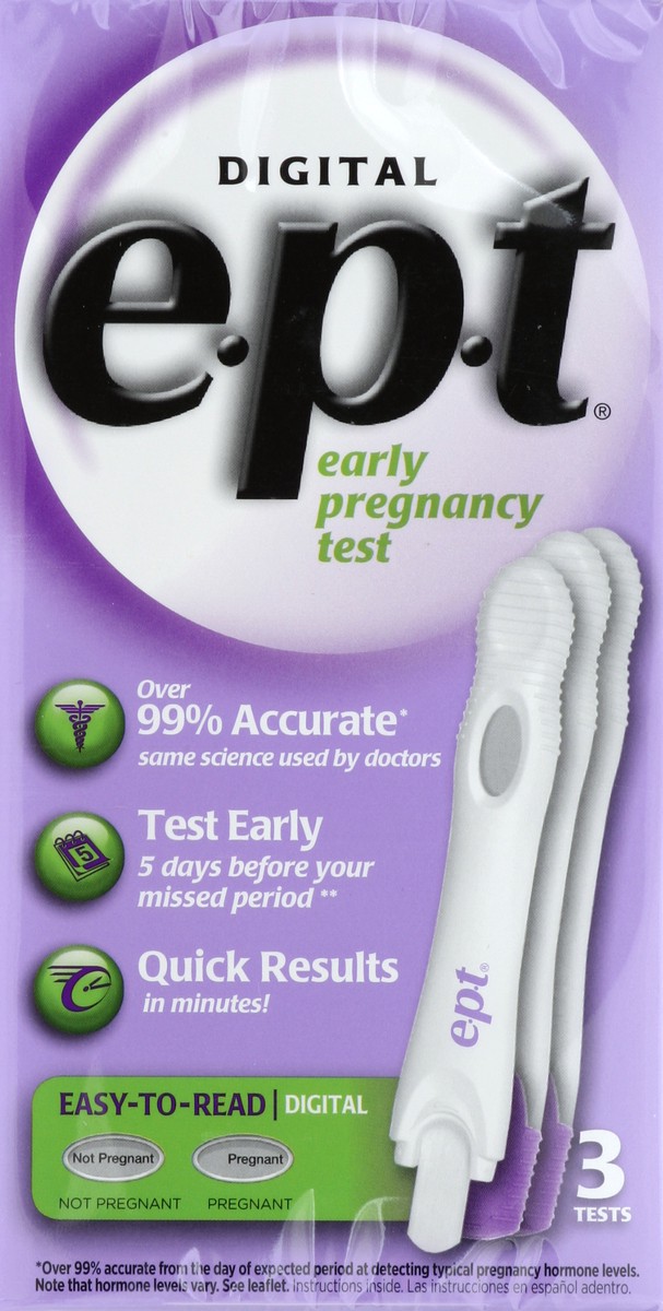 slide 6 of 6, e.p.t. Early Pregnancy Test 3 ea, 3 ct