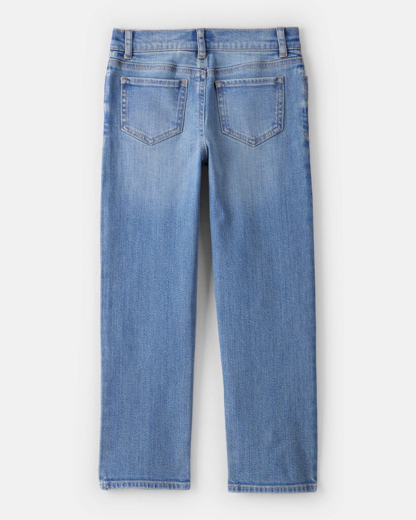 slide 3 of 3, Oshkosh Girls Button-Front Straight Leg Jeans - Blue Blue 8, 1 ct