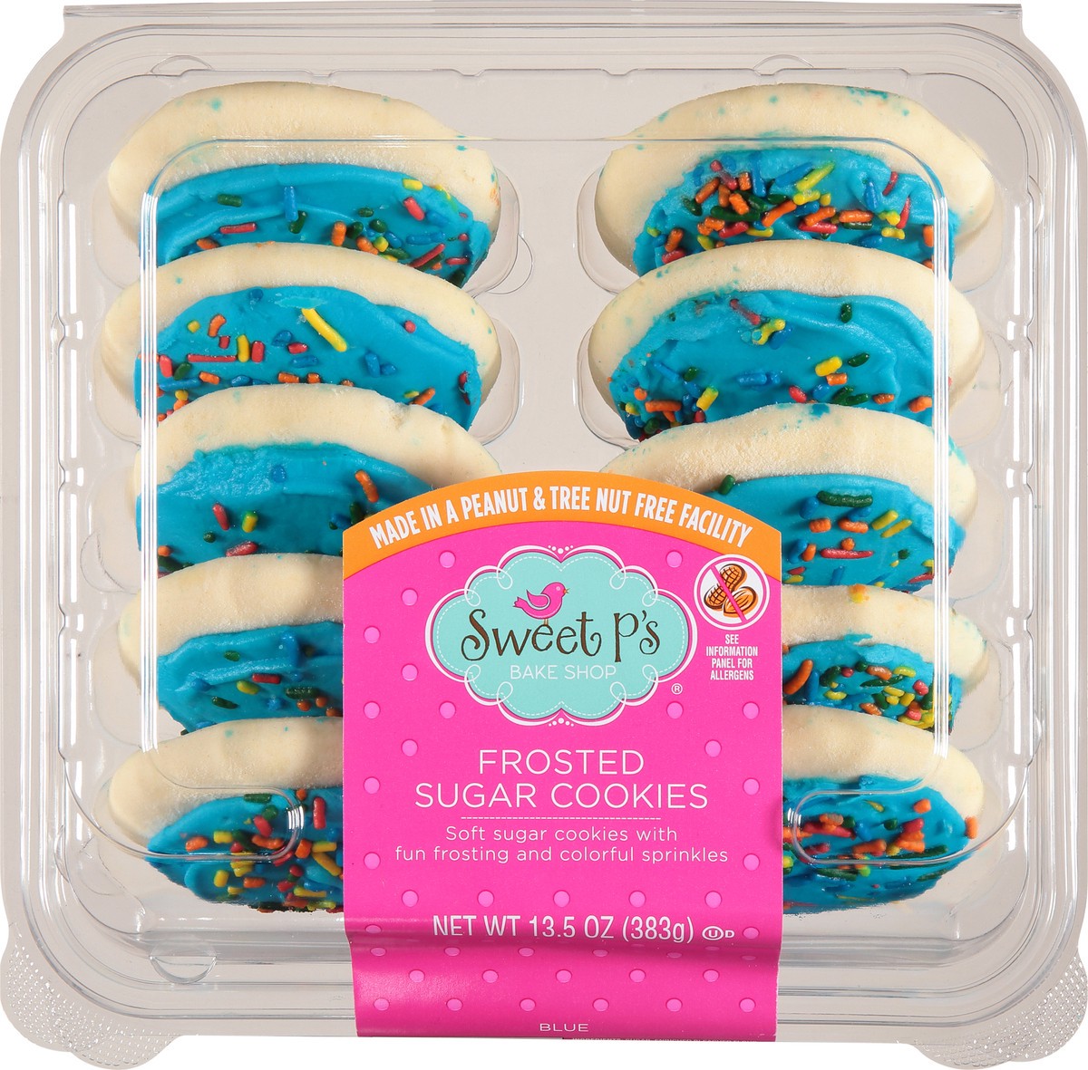 slide 1 of 14, Sweet P's Bake Shop Blue Frosted Sugar Cookies 13.5 oz,
