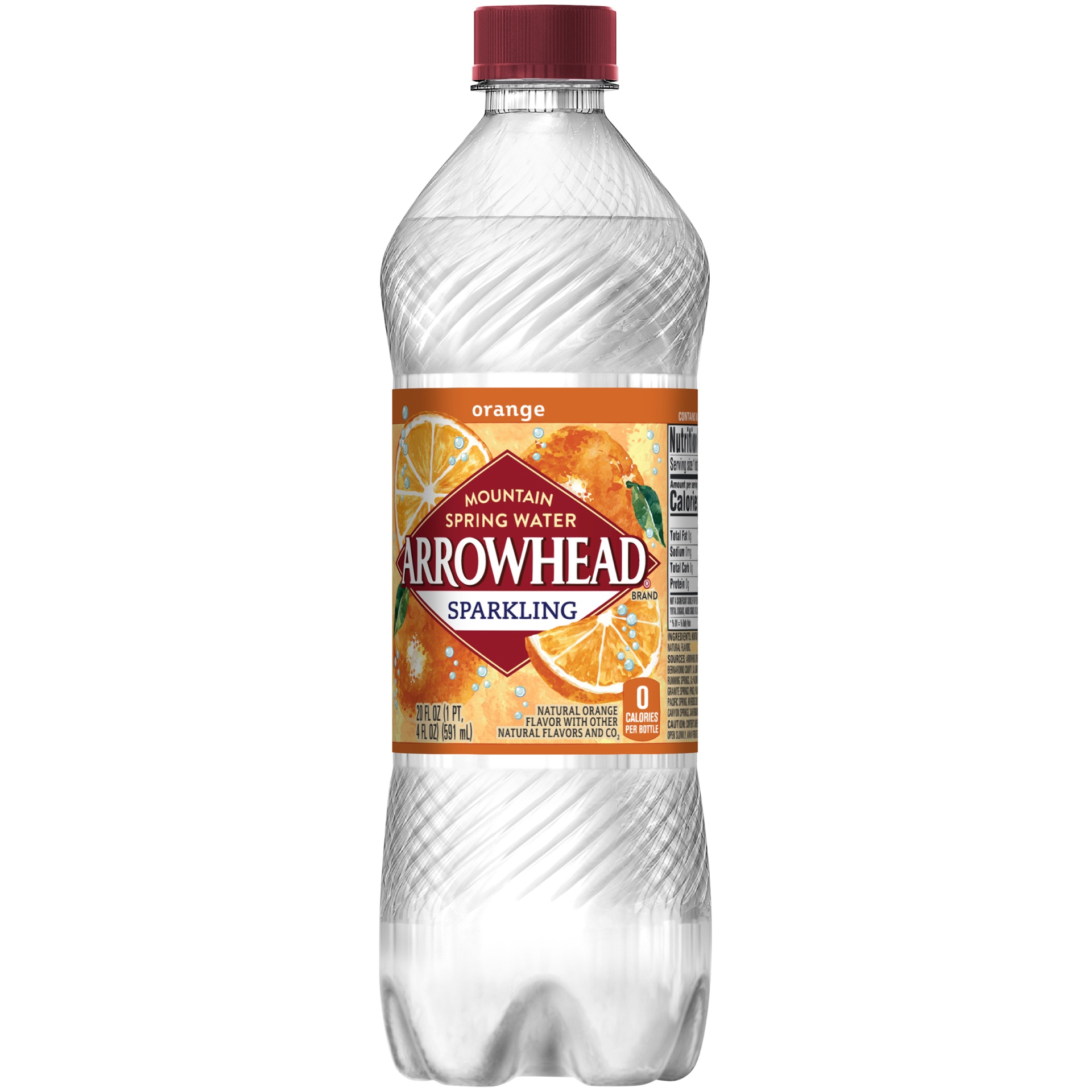 slide 4 of 6, Arrowhead Orange Sparkling Mountain Spring Water, 20 fl oz