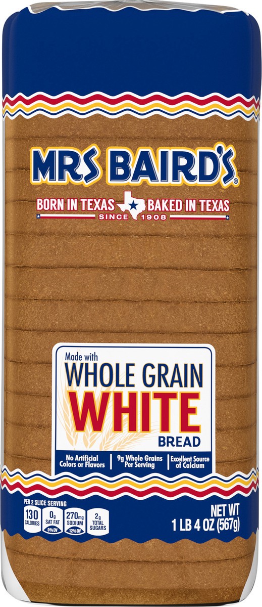 slide 8 of 9, Mrs Baird's Whole Grain White Bread, 20 oz, 20 oz