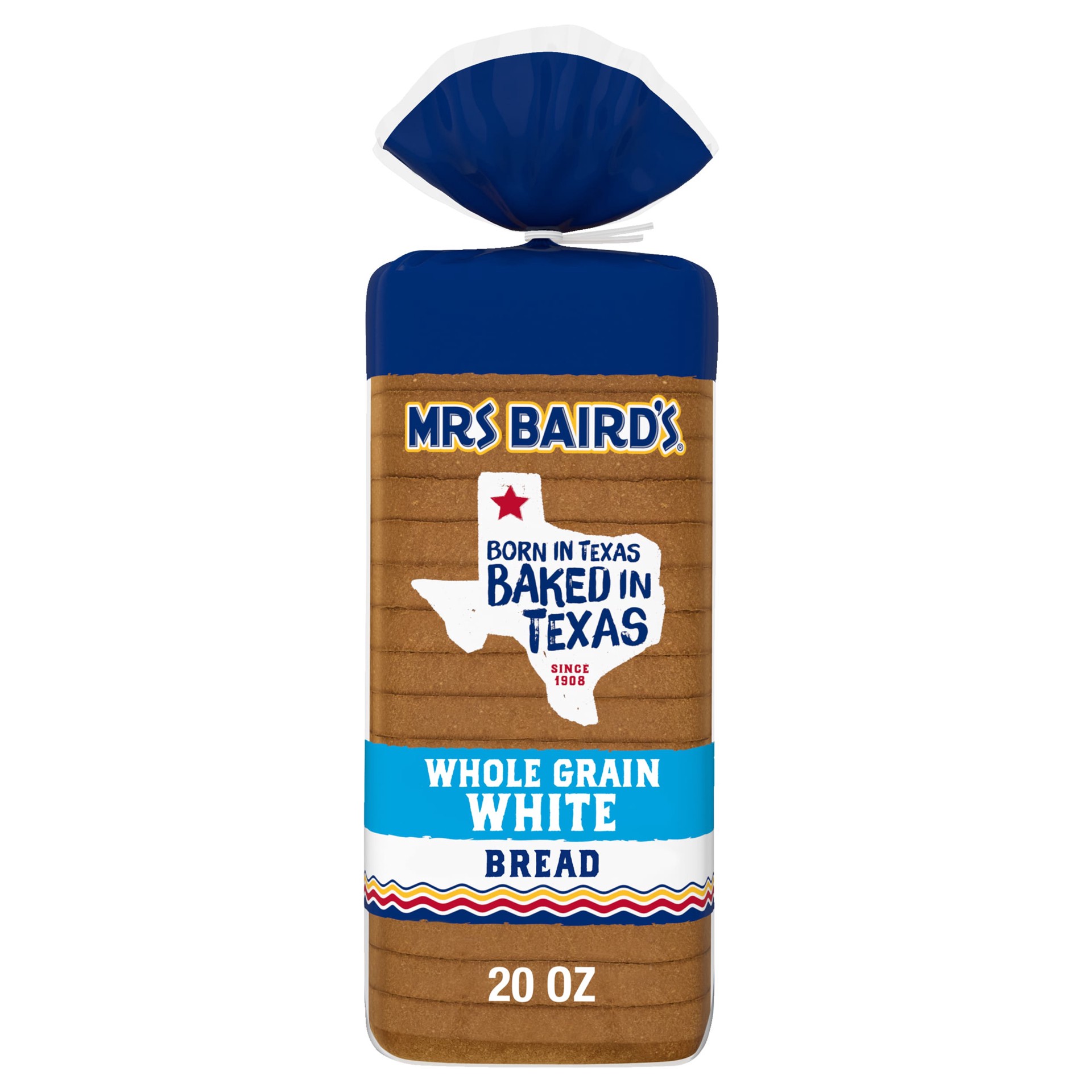 slide 1 of 9, Mrs Baird's Whole Grain White Bread, 20 oz, 20 oz