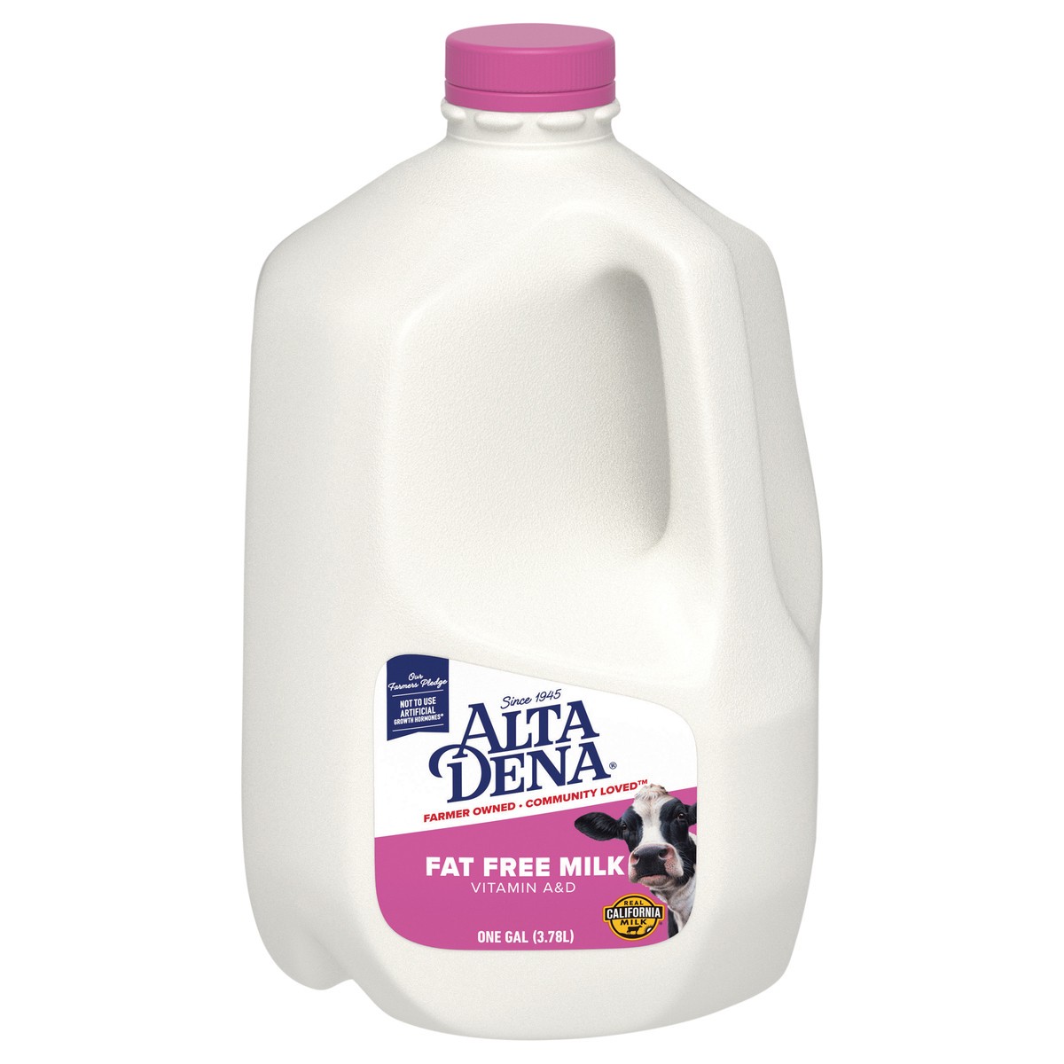 slide 1 of 9, Alta Dena Fat Free Milk with Vitamin A and Vitamin D, Skim Milk, Gallon, 128 oz