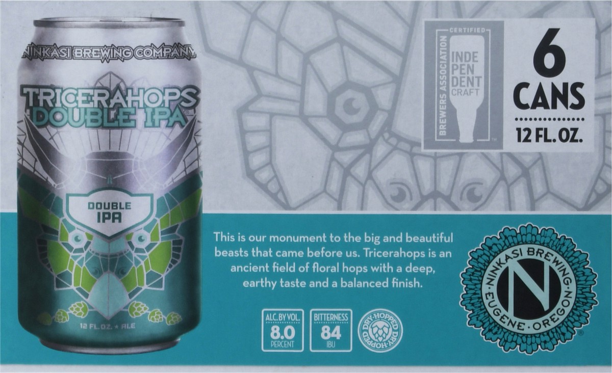 slide 7 of 8, Ninkasi Double IPA Tricerahops Beer 6 - 12 fl oz Cans, 6 ct