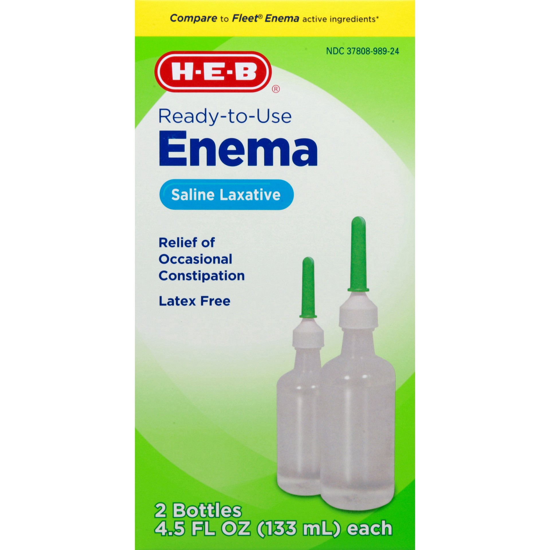 slide 1 of 1, H-E-B Enema Saline Laxative, 2 ct