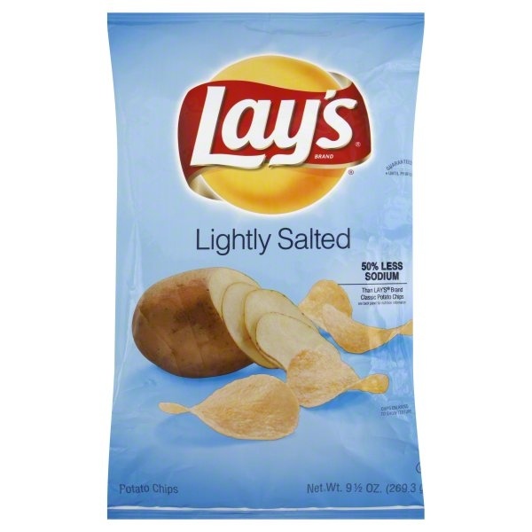 slide 1 of 1, Lay's Chips Lightly Salted, 9.5 oz