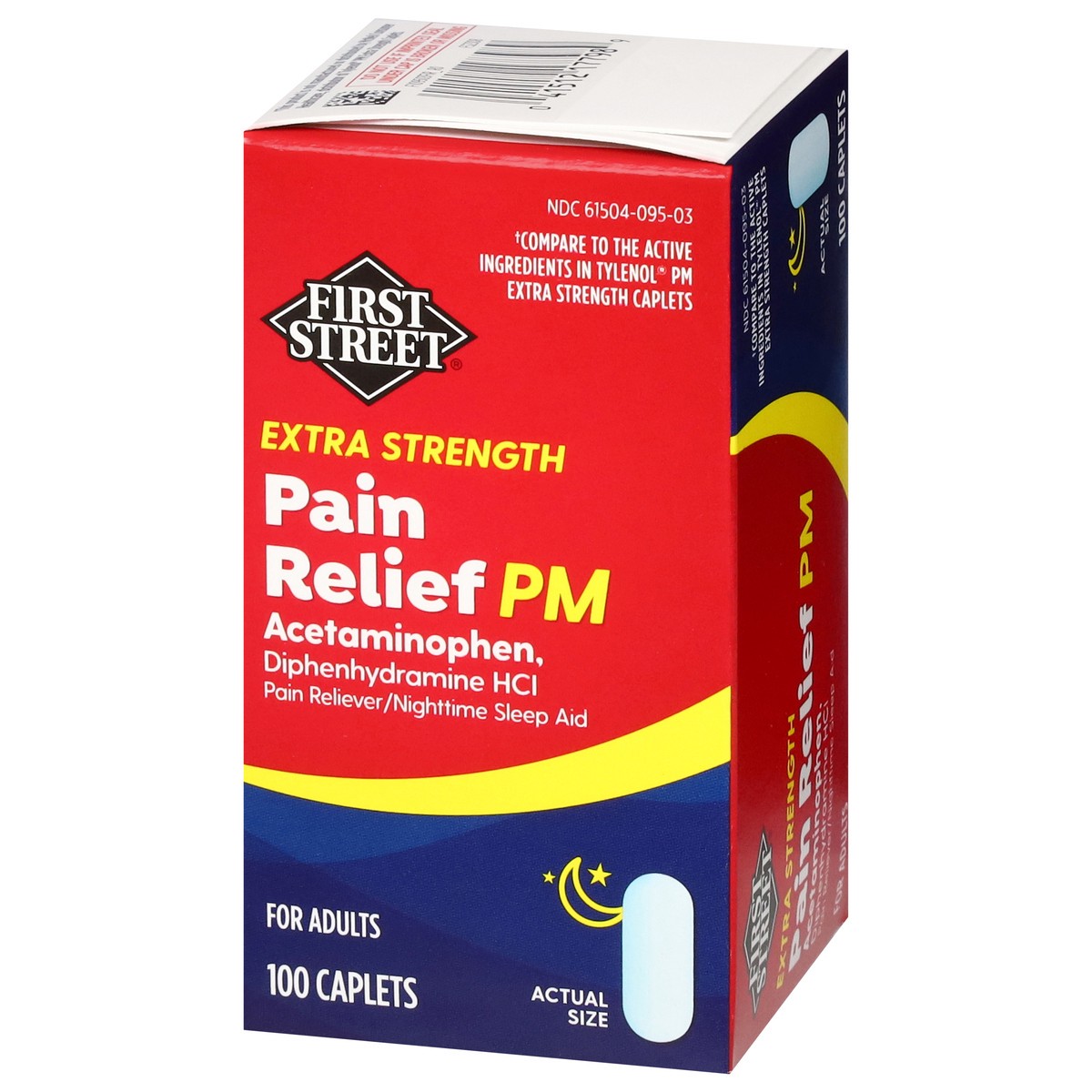 slide 13 of 16, First Street Fst St Pain Rel Pm Caplets Comp Tylenol Pm, 100 ct