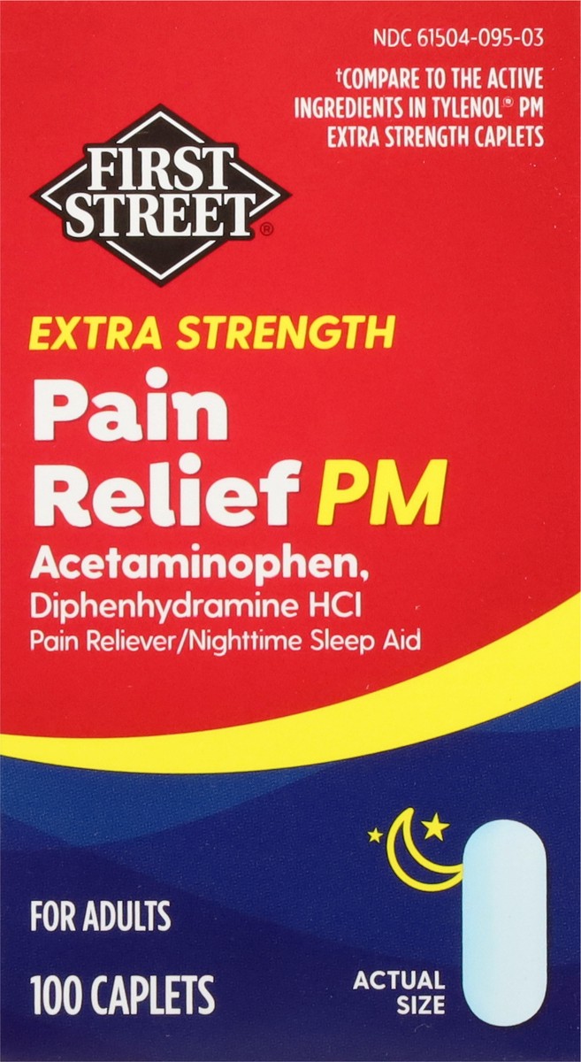 slide 4 of 16, First Street Fst St Pain Rel Pm Caplets Comp Tylenol Pm, 100 ct