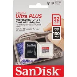 SanDisk Ultra MicroSDHC UHS Card with Adapter, 32GB