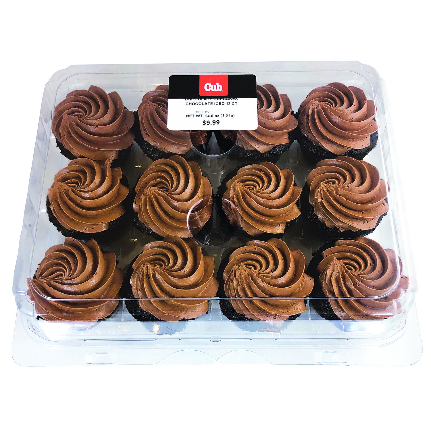 slide 1 of 1, Cub Bakery Chocolate Cupcakes Chocolate Iced 12 Ct, 1 Each, 1 ct