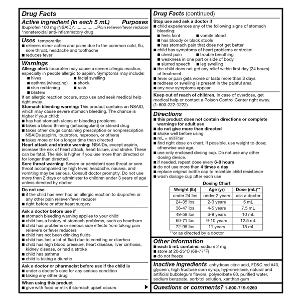 slide 20 of 29, Meijer Children's Ibuprofen Oral Suspension, Bubble Gum, 100 mg, 8 fl oz