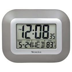 Westclox Lcd Wall Clock-Silver