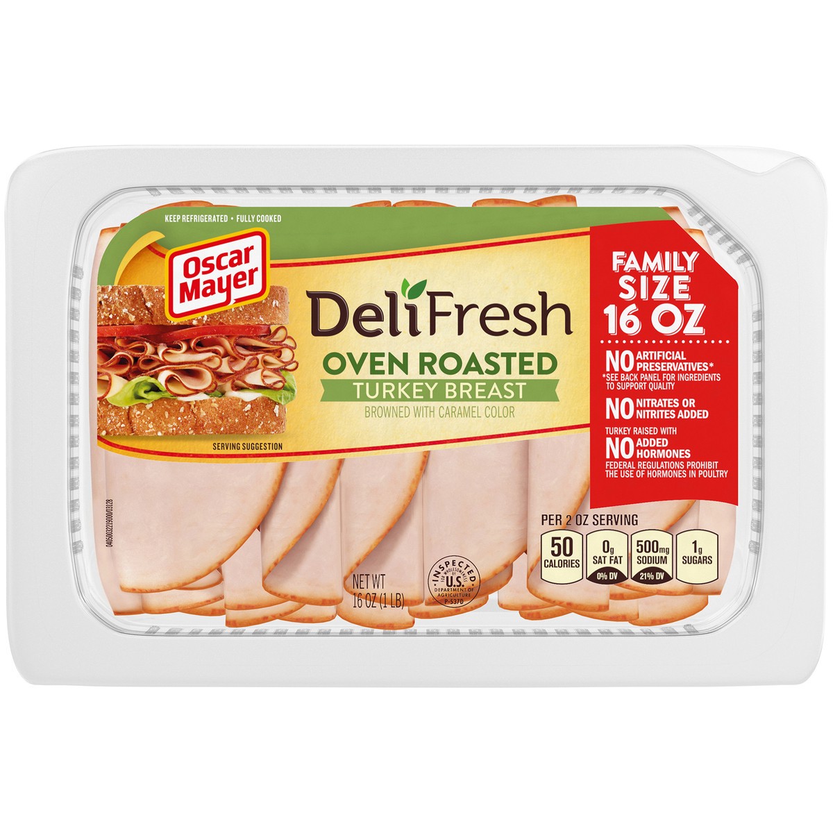 slide 8 of 8, Oscar Mayer Deli Fresh Oven Roasted Sliced Turkey Breast Lunch Meat, 1.0 lb