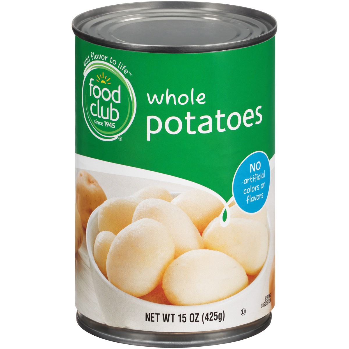 slide 1 of 9, Food Club Whole Potatoes, 15 oz