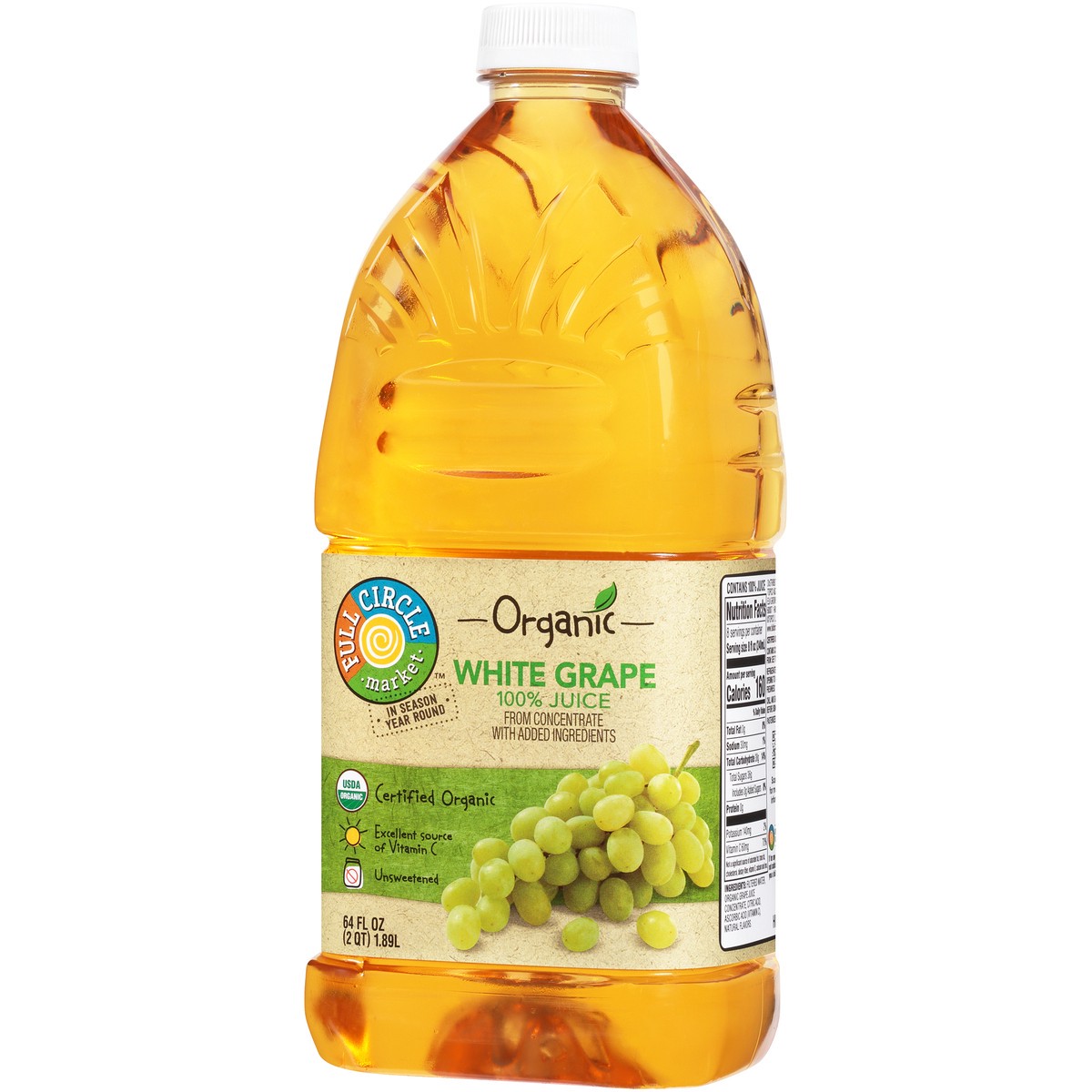 slide 8 of 8, Full Circle Market White Grape 100% Juice From Concentrate - 64 fl oz, 64 fl oz