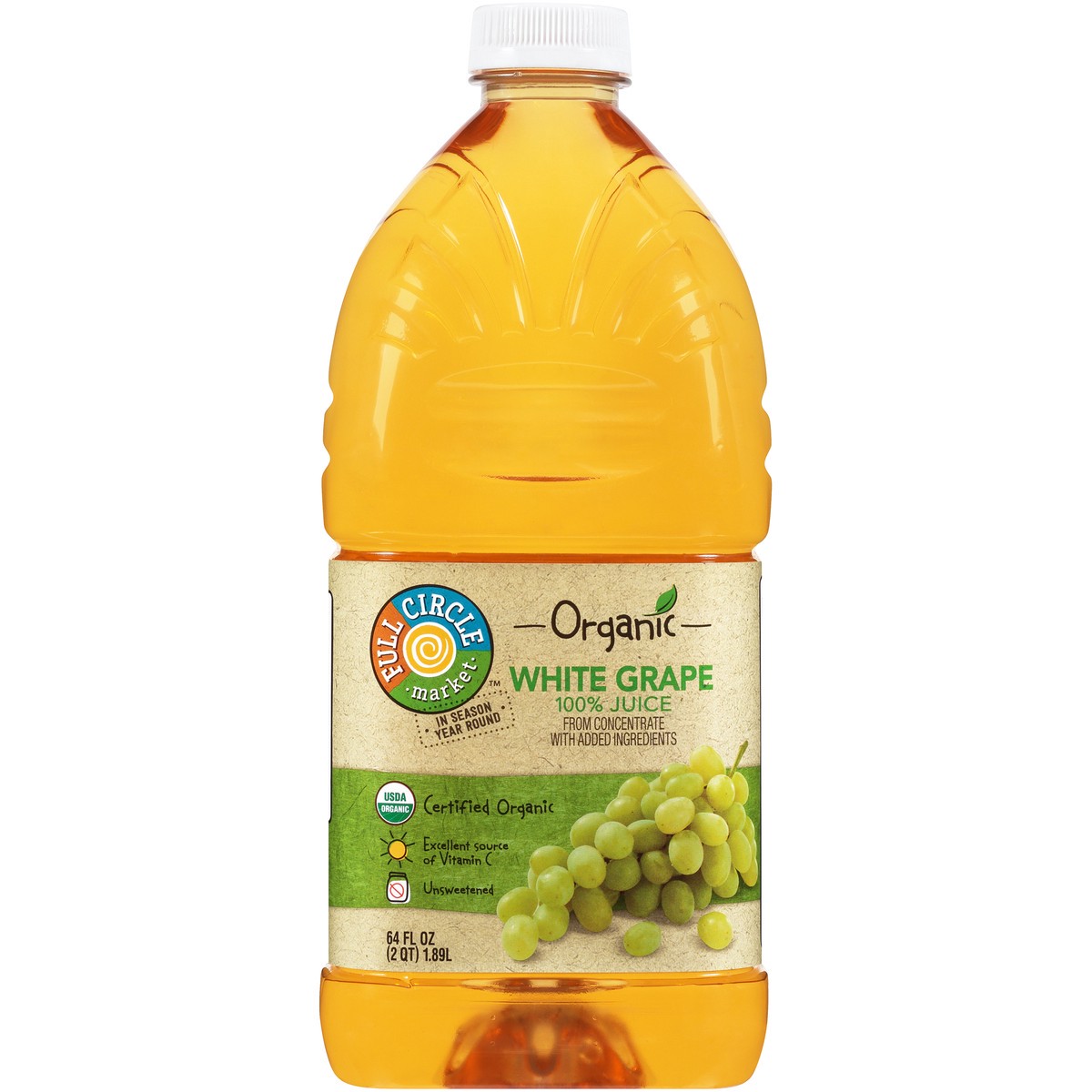 slide 1 of 8, Full Circle Market White Grape 100% Juice From Concentrate - 64 fl oz, 64 fl oz