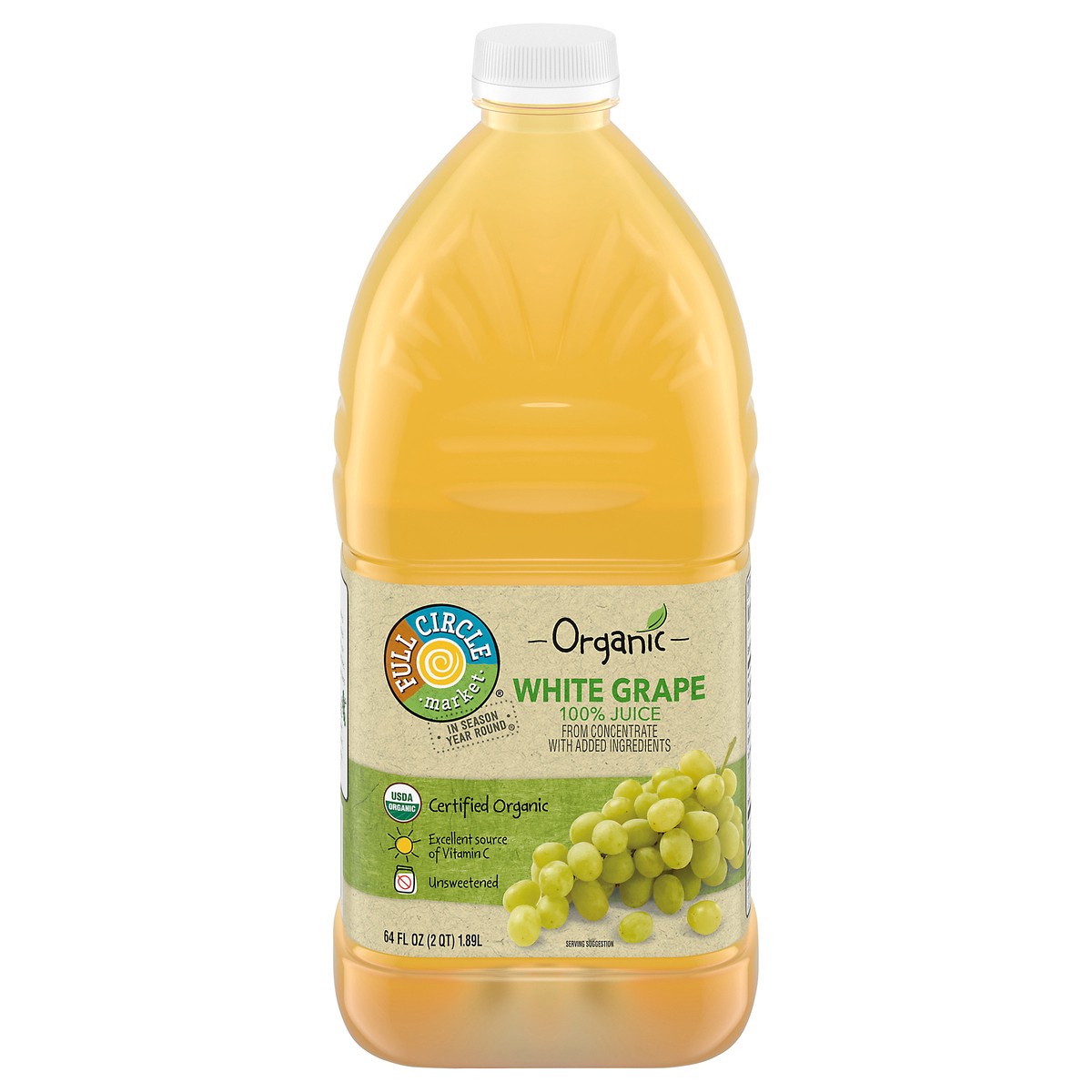 slide 1 of 8, Full Circle Market Organic White Grape Juice 64 fl oz, 64 fl oz