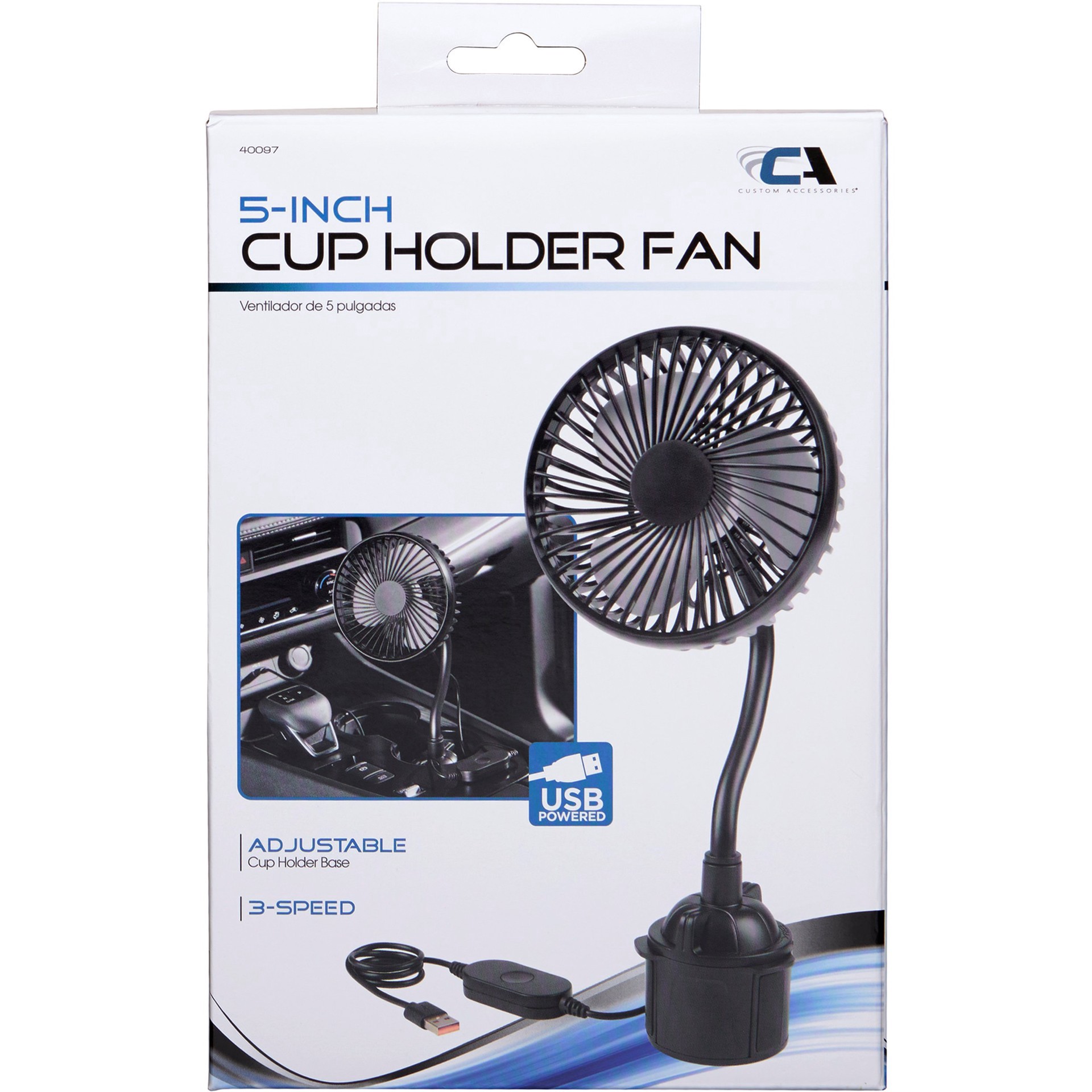 slide 1 of 1, Custom Accessories Cup Holder Fan, 5ftft