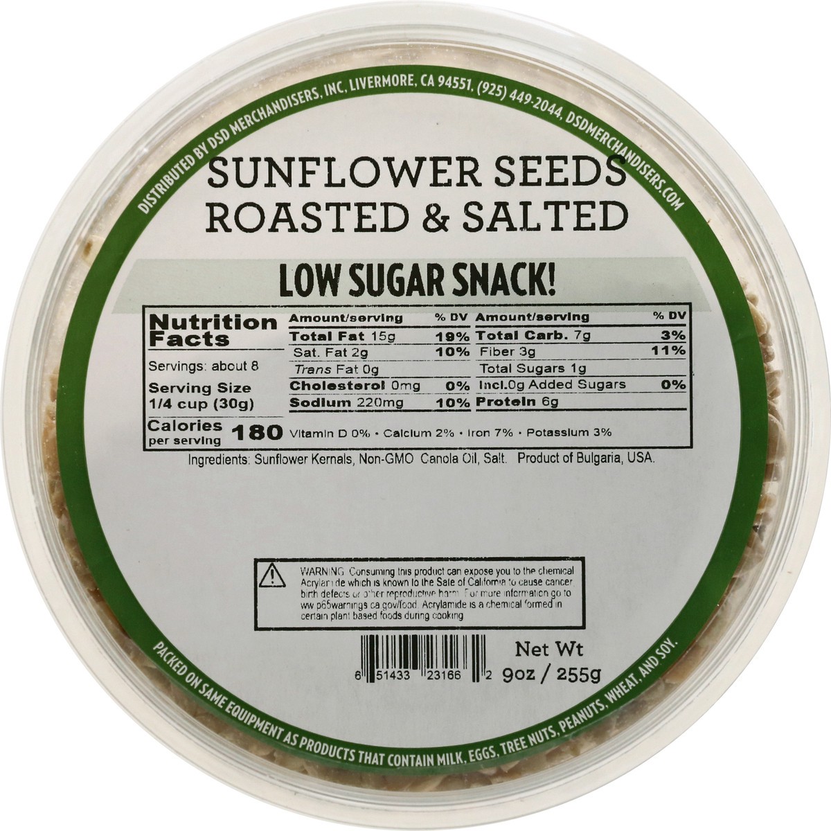 slide 9 of 10, DSD Merchandisers Sunflower Seeds Roasted & Salted - 9 Oz, 9 oz