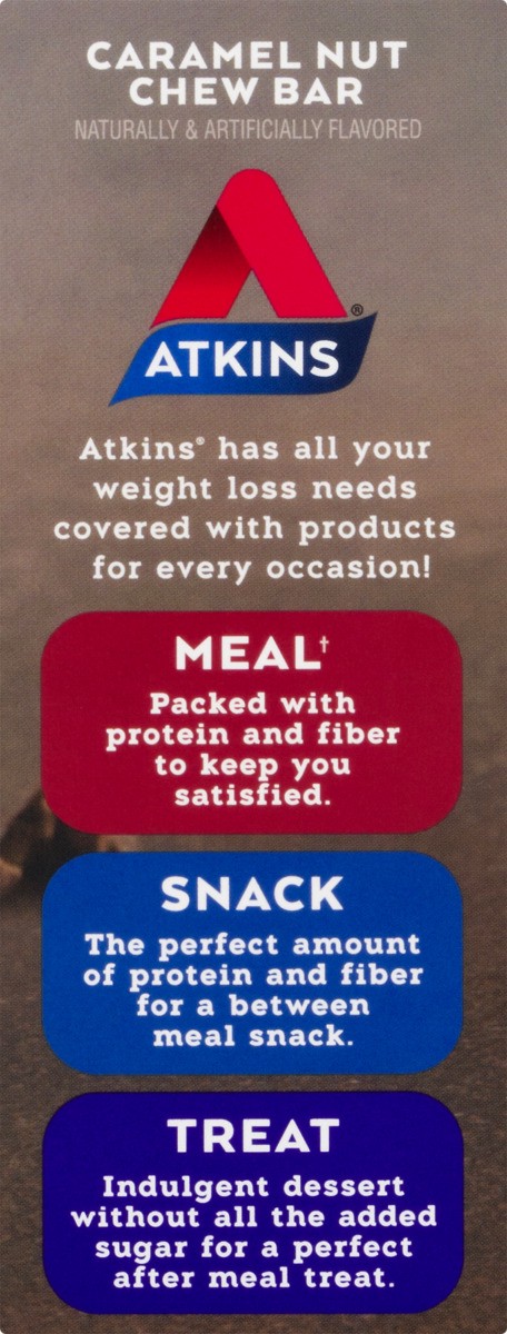 slide 7 of 9, Atkins Caramel Nut Endulge Treat Bar 5Ct, 6 oz