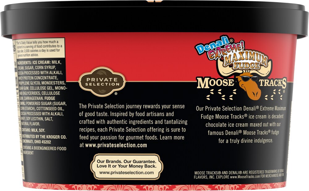 slide 5 of 5, Private Selection Denali Extremem Maximum Fudge Moose Tracks Ice Cream, 48 fl oz