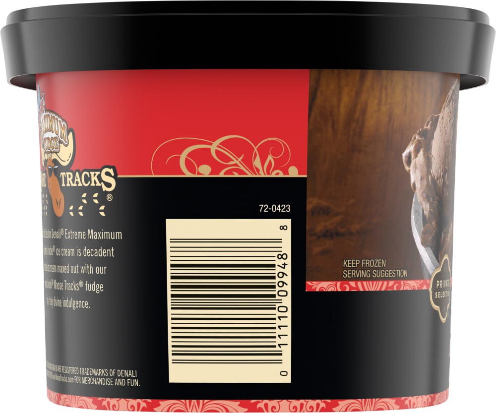 slide 3 of 5, Private Selection Denali Extremem Maximum Fudge Moose Tracks Ice Cream, 48 fl oz