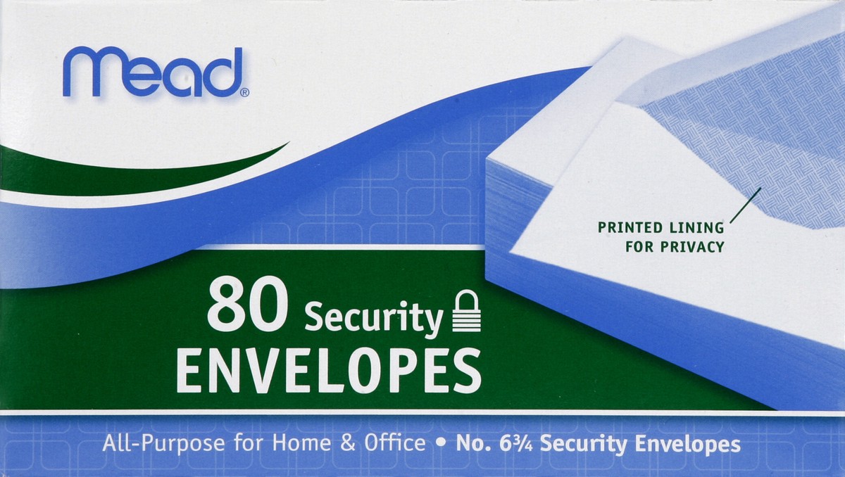 slide 3 of 4, Mead Envelopes 80 ea, 80 ct