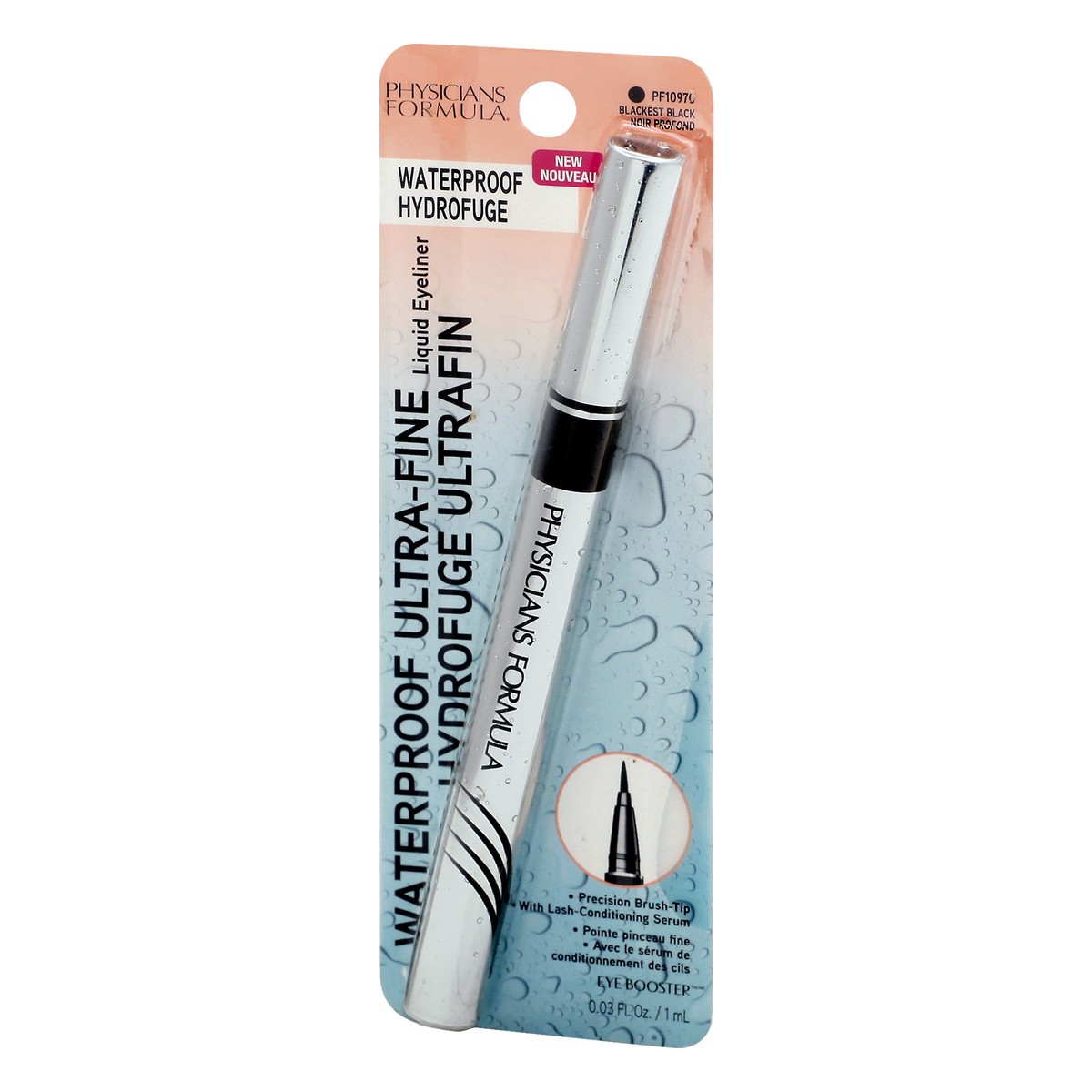 slide 2 of 9, Physicians Formula Blackest Black PF10970 Waterproof Ultra-Fine Liquid Eyeliner 0.03 oz, 0.03 fl oz