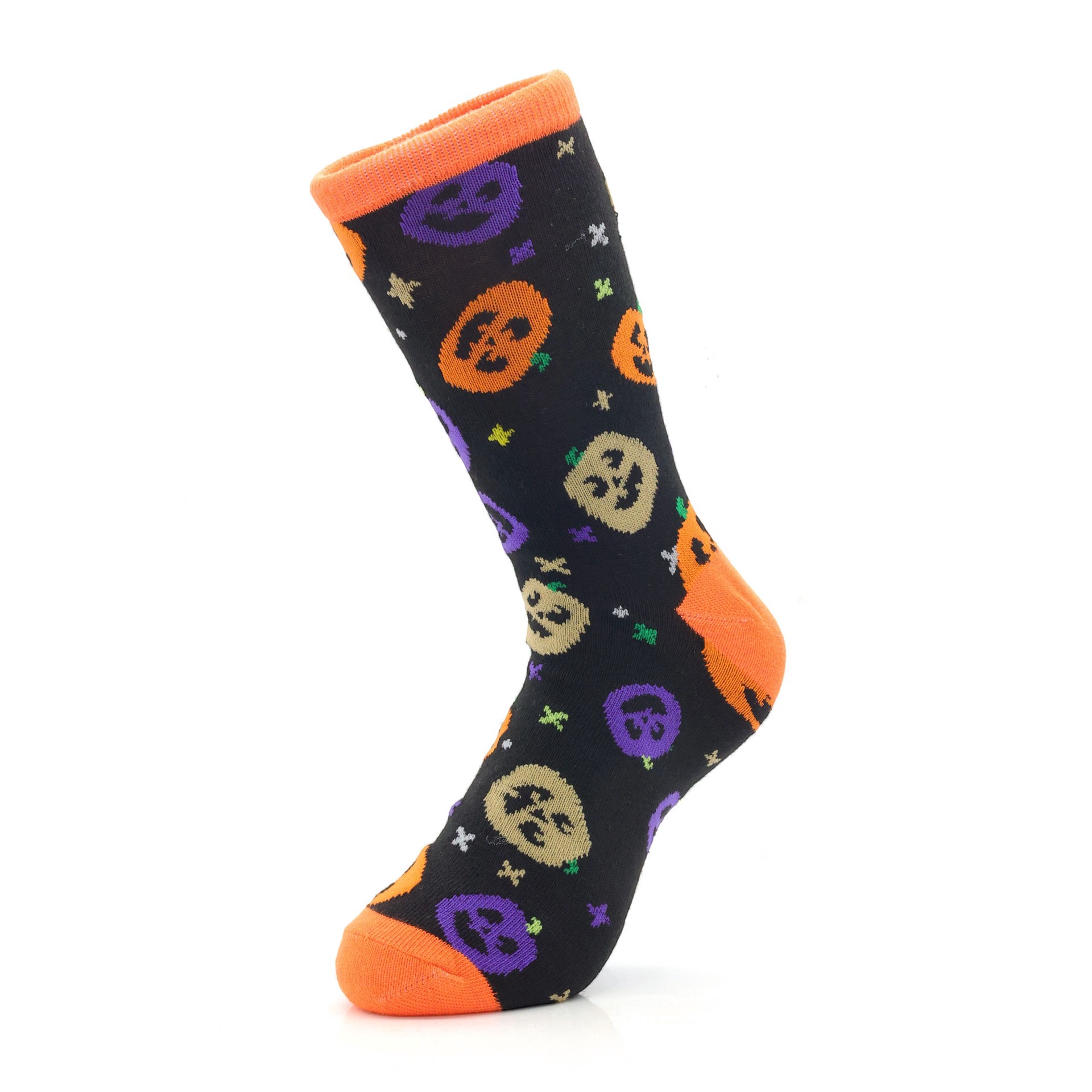 slide 3 of 4, Jack-O'-Lantern Crew Socks By Celebrate It, 1 ct