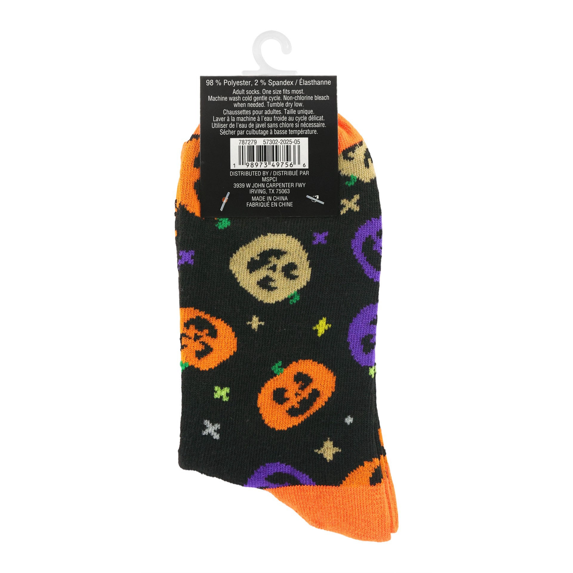 slide 2 of 4, Jack-O'-Lantern Crew Socks By Celebrate It, 1 ct